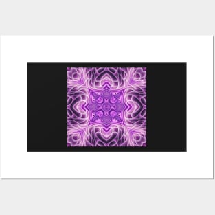 Dramatic Purple Pink Hearts and Lights Kaleidoscope Posters and Art